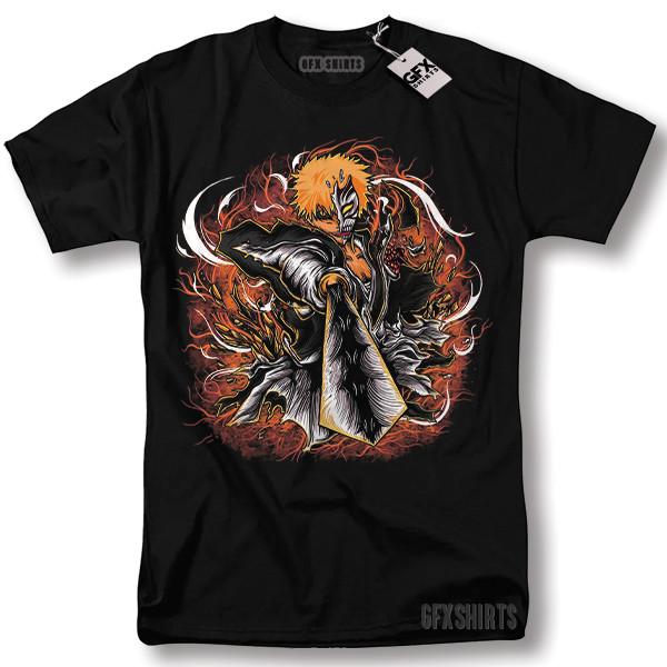 

Bleach Ichigo Kurosaki Shirt Strip Horror Anime Manga Graphic T-Shirt 3XL