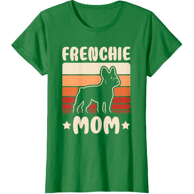 Frenchie Mom Retro French Bulldog Lover Mommy Women T-Shirt