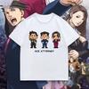 Ace Attorney T-Shirt Phoenix Wright Miles Edgeworth Apollo Justice Cartoon T-Shirt Unisex Damen Sommer Baumwolle Kurzarm T-Shirts