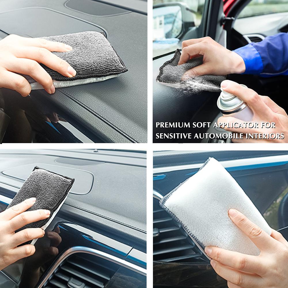 2-10Pcs Soft Double Side Microfiber Scrubbing Sponge Car Leather Cleaning Microfiber Towel Wax Sponge Auto Detailing Tools