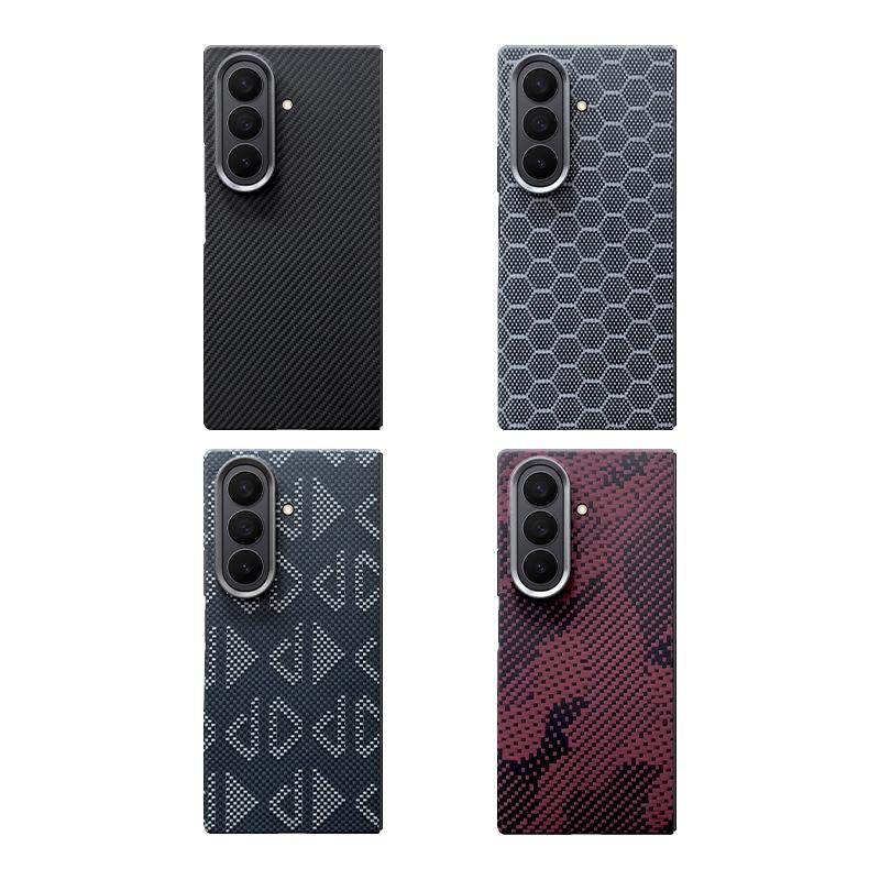 Applicable To Samsung Zfold7 Kevlar Mobile Phone Case Carbon Fiber Fold7 Magnetic Mobile Phone Case Anti-drop Protective Case