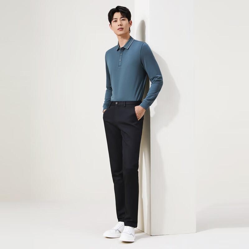 Septwolves Men's Slim-Fit Straight-Leg Business Casual Pants with Lyocell