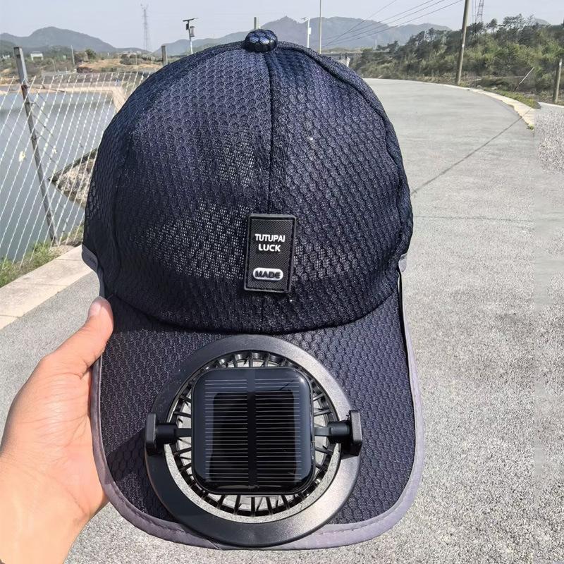 

Unisex Rechargeable Solar Fan Sun Hat with Digital Display