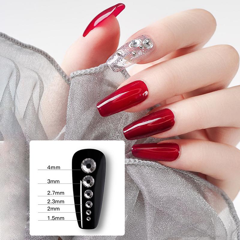 6 Größen Boxed Flat Kit Hybrid Nail Art Dekorationen AB Farbig