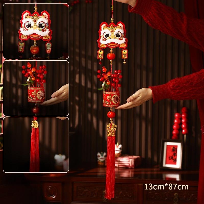 2026 Year Of The Horse Hanging Ornament  Year Lucky Lion Dance Decoraitons Diy Party Ornament Spring Festival Home Decor