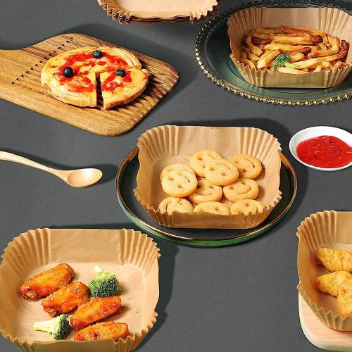 HAUSPROFI Air Fryer Paper, Disposable Paper for Non-Fryers, Non-Fry Ovens, Air Ovens, Tempura Paper, Oil Paper, Cooking Sheets, Silicone Oil Paper, Mi