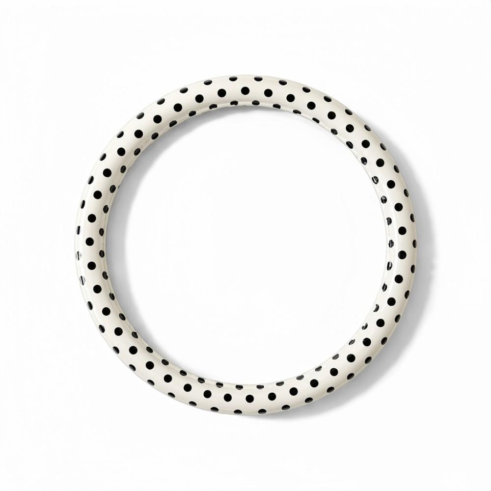 Polka Dot Pattern Steering Wheel Cover Universal Steering Cover Vehicle Interior белый