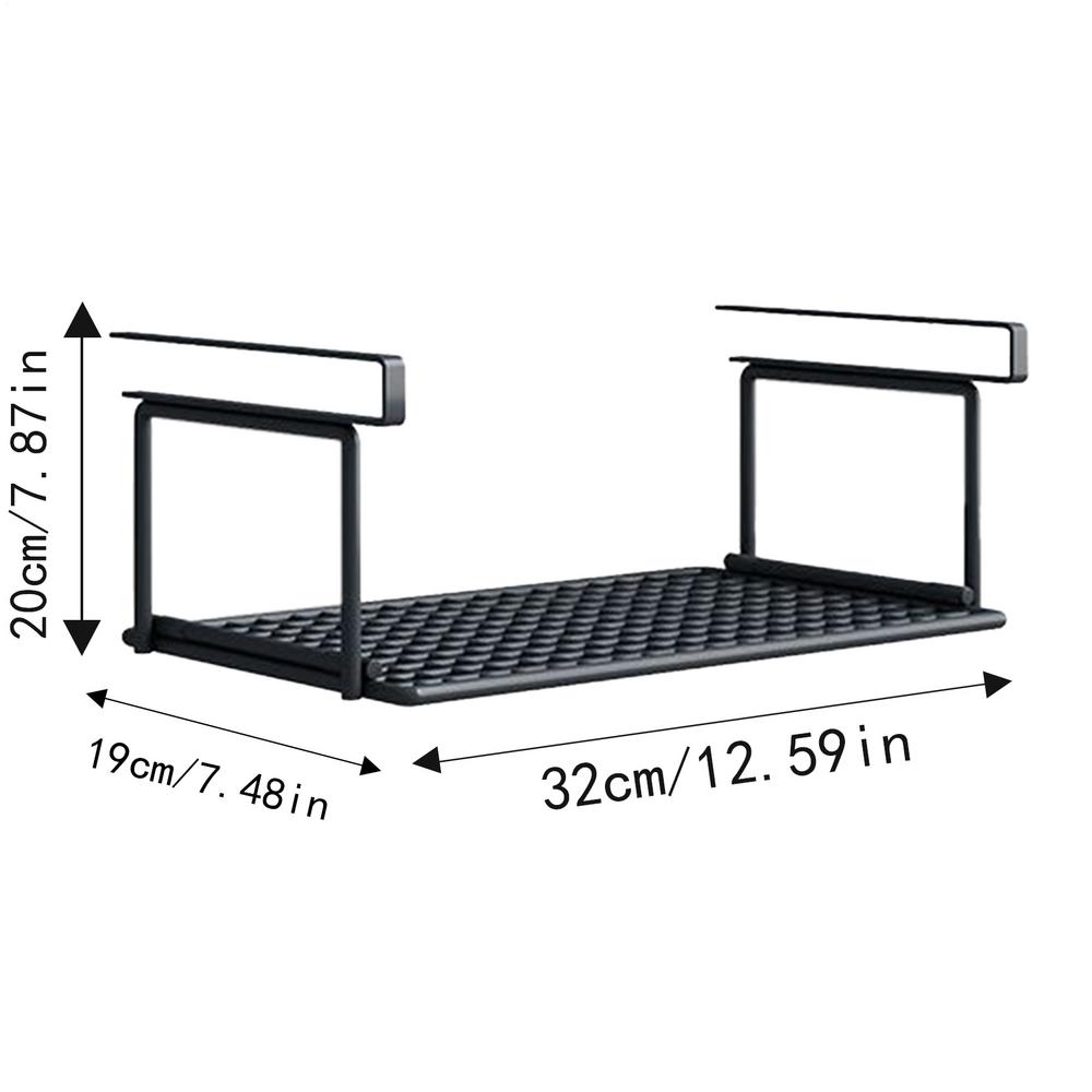 Extendable Under Cabinet Organizer Shelf Steel Under Desk Storage Rack Multipurpose Kitchen Household Hanging Storage Racks