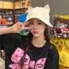 Warm Bucket Hat Women Cute Cat Ear Fisherman Cap Autumn Winter Hats For Women Korean  Design Casual Cartoon