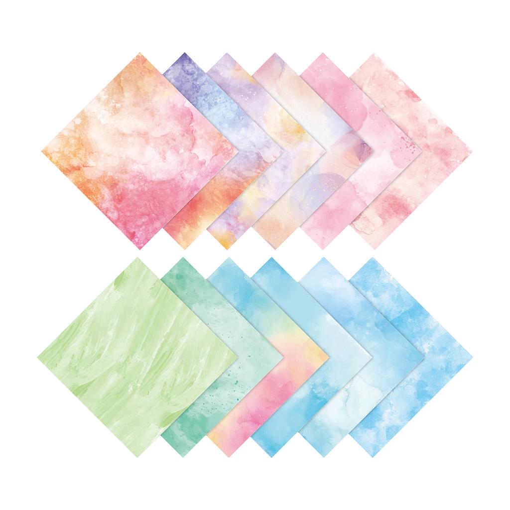 DIY Scrapbook Background Paper 12 Sheets Watercolor Pattern Paper For Journal Decoration