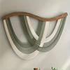 Green Beige Tassels Large Wall Hanging Boho Handwoven Tapestry Tassel Wall Hanging  For Home Room