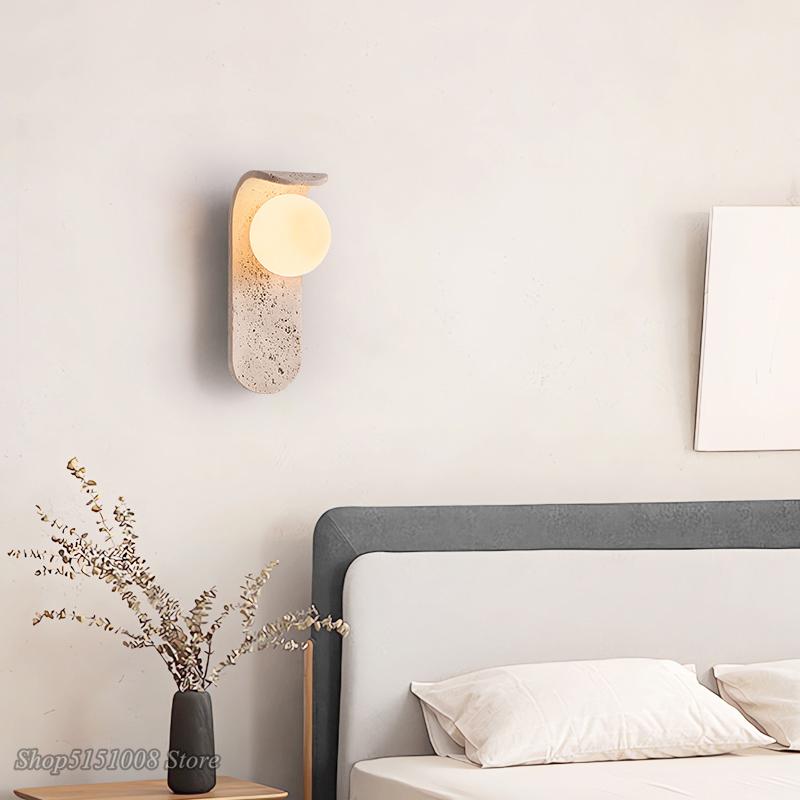 Cream wind LED  Wall Lamp Bedroom Bedside lamp Background Outdoor Stone Kitchen Restaurant Corridor Sconce Lighting Indoor Decor