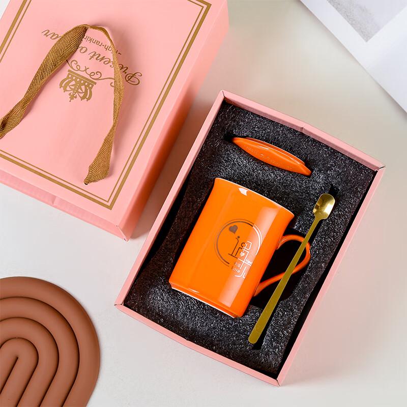 Pink Ceramic Coffee Mug with Lid