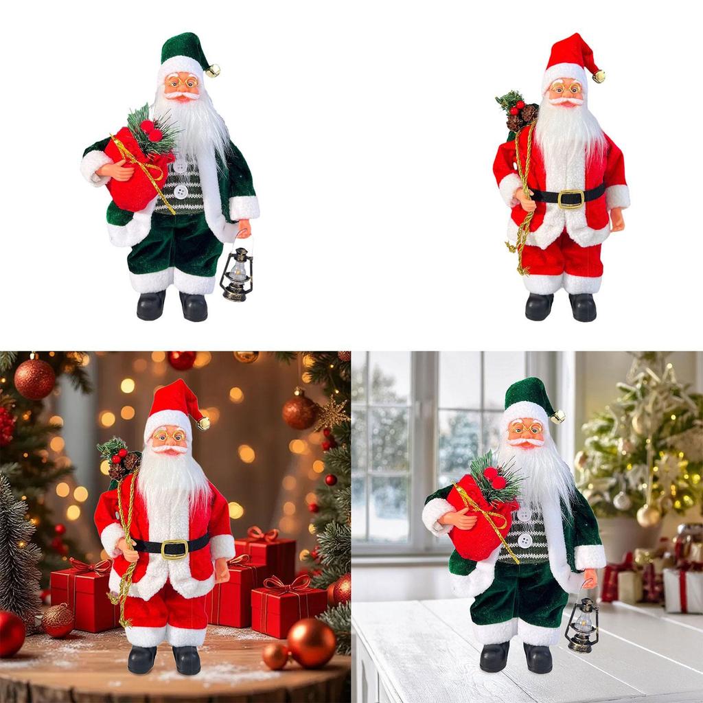 13 inch Santa Claus Santa Christmas Doll Collectible Ornaments Standing Figurine Christmas Figurine for Holiday Home Festival
