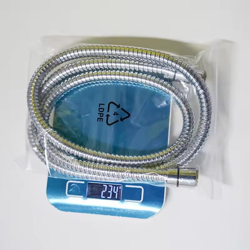 2m Flexible Chrome Stainless Steel Bathroom Hose with G1/2 Universal Brass Connector for Handheld Shower Head
