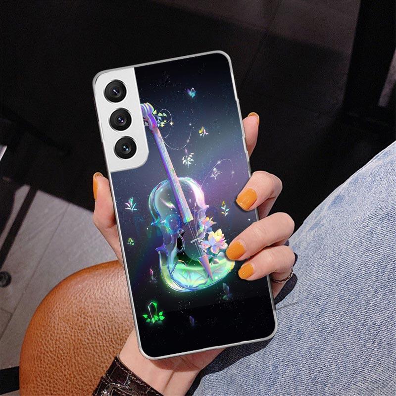 Music Violin Phnoe Case for Samsung Galaxy S26 S25 Edge S23 S24 Ultra S22 Plus S21 S20 FE Unique Cover Soft Coque Galaxy S25 S23