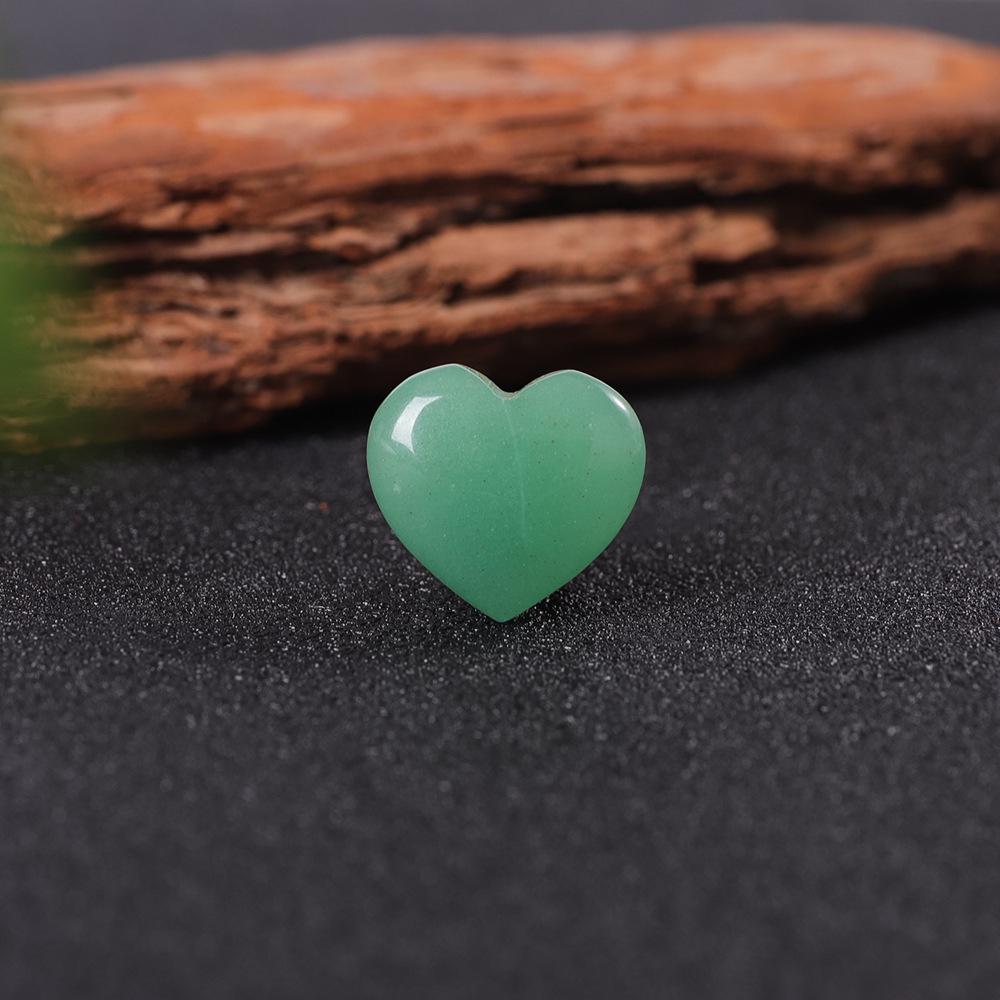 8x20mm Natural Stone Peach Heart Pendant - Crystal, Jade, Agate Gem for DIY Jewelry