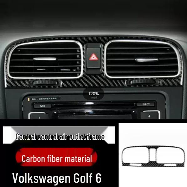 Interiér z uhlíkových vláken Středová konzole Rám řadicí páky & Lišta panelu AC CD pro VW Golf 6