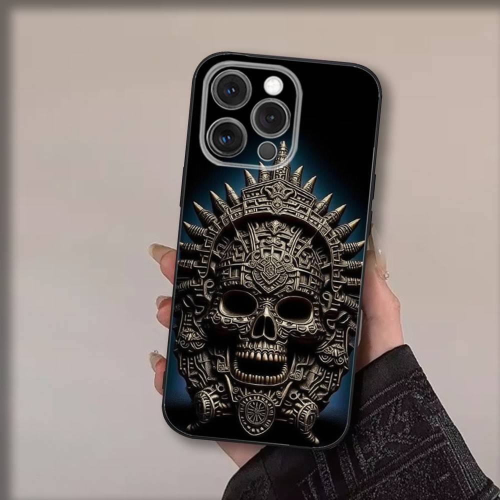 Mayan Calendar Statue Phone Case For iPhone 17,16,15,14,13,12,11,Pro,Max,Plus,Air,X,XS,XR,SE,8,7,Mini,Soft Black Funda