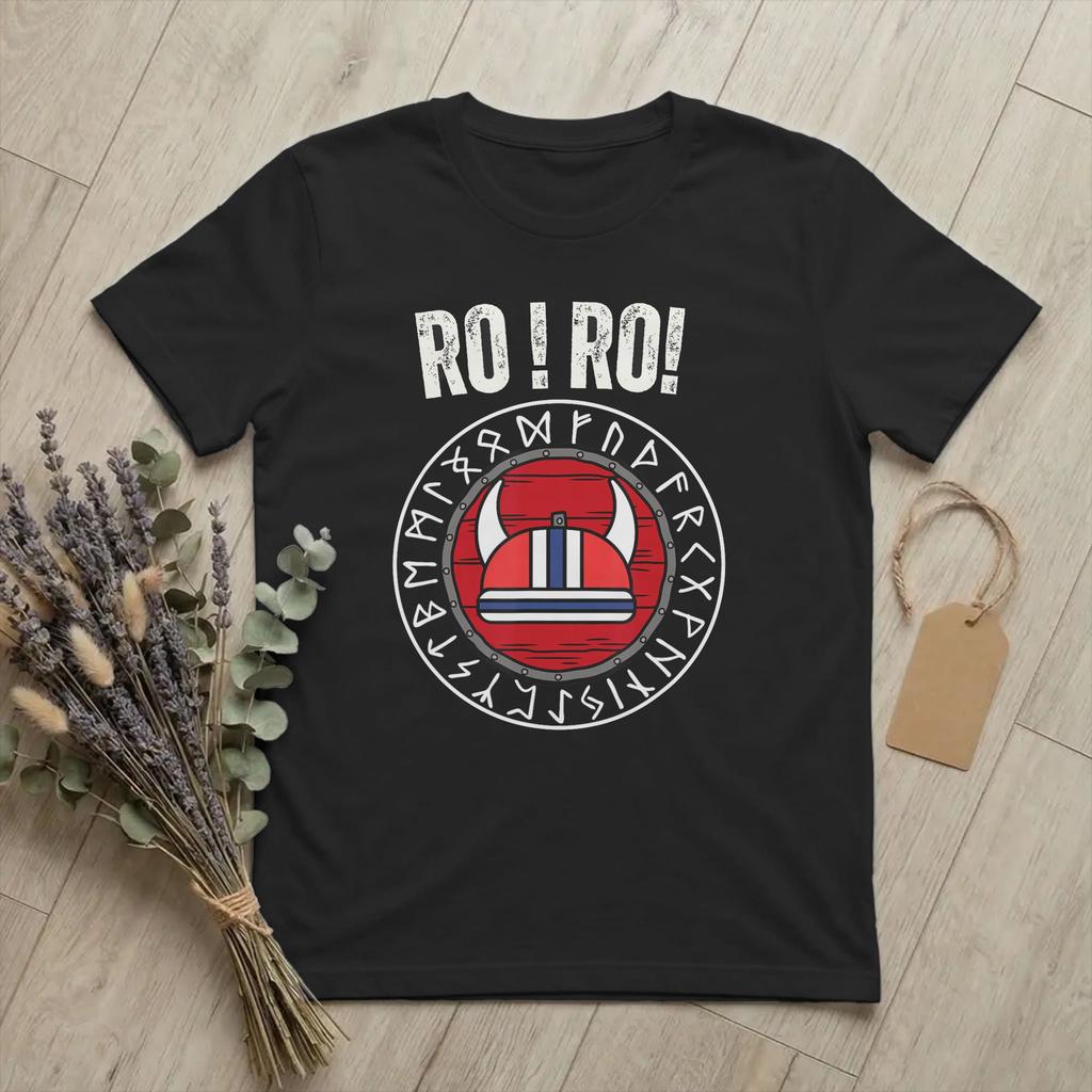 Norway Ro Funny Viking Longship Nordic Unisexs T Shirt Norse Warrior Novelty Tees Round Neck TShirts 100 Cotton New Arrival Tops