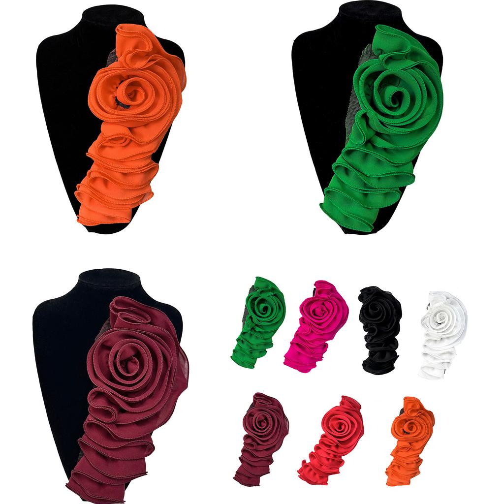 Handmade Flower Appliques Craft Dance Costume Making Materials Ruffle Edge 3D Flower Patches Garment Sewing On Applique