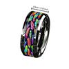 SUNFLOWERZHU Colorful Feather Men Stainless Steel Rings Personality Silver Polished Cartoon Stainless Steel Ring Wholesale