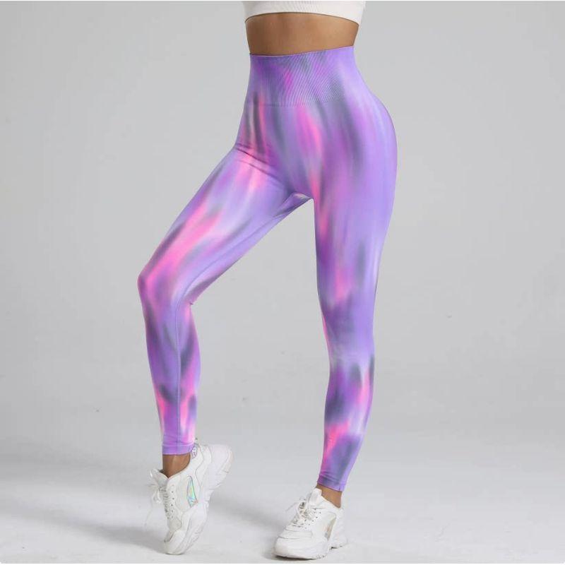 Fashion Tie-Dyed Abdominal-Shaping High Waist Outer Wear Autumn Fitness Pants