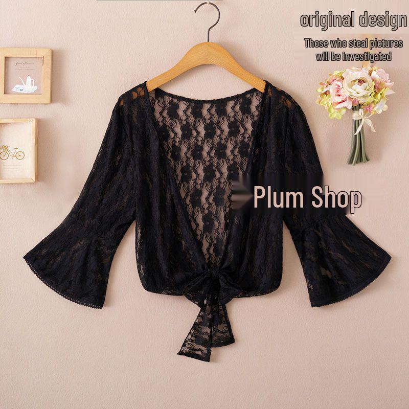 2025 Women's Summer Sun Protection Chiffon Shawl Jacket - Versatile Short Sleeve Cardigan