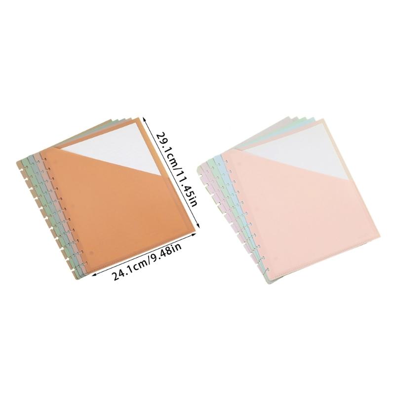 5Pcs 11 Hole Punched Binder Dividers with Pocket 3 Hole Punched Refill Paper for Binder Notebook Journal Planner