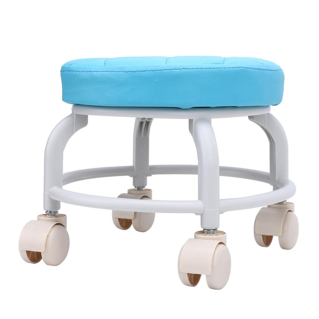 Niski Hoker na Kółkach Obrotowy 360 Stopni Hoker na Kółkach do Manicure Domowe Biuro Dzieci Niebieski