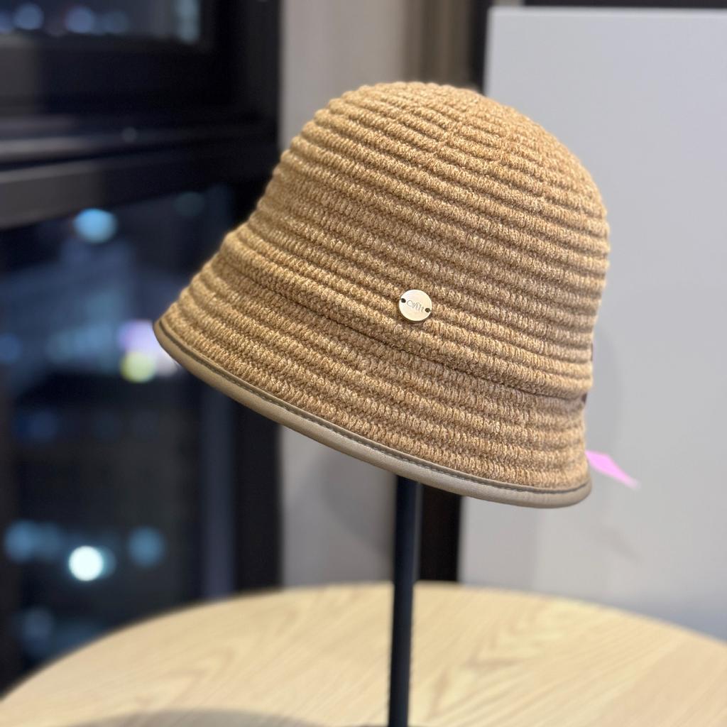 New Japanese Style Korean Style Knitted Corduroy Hemmed Simple Fisherman Hat Autumn and Winter Warm Bucket Hat for Women