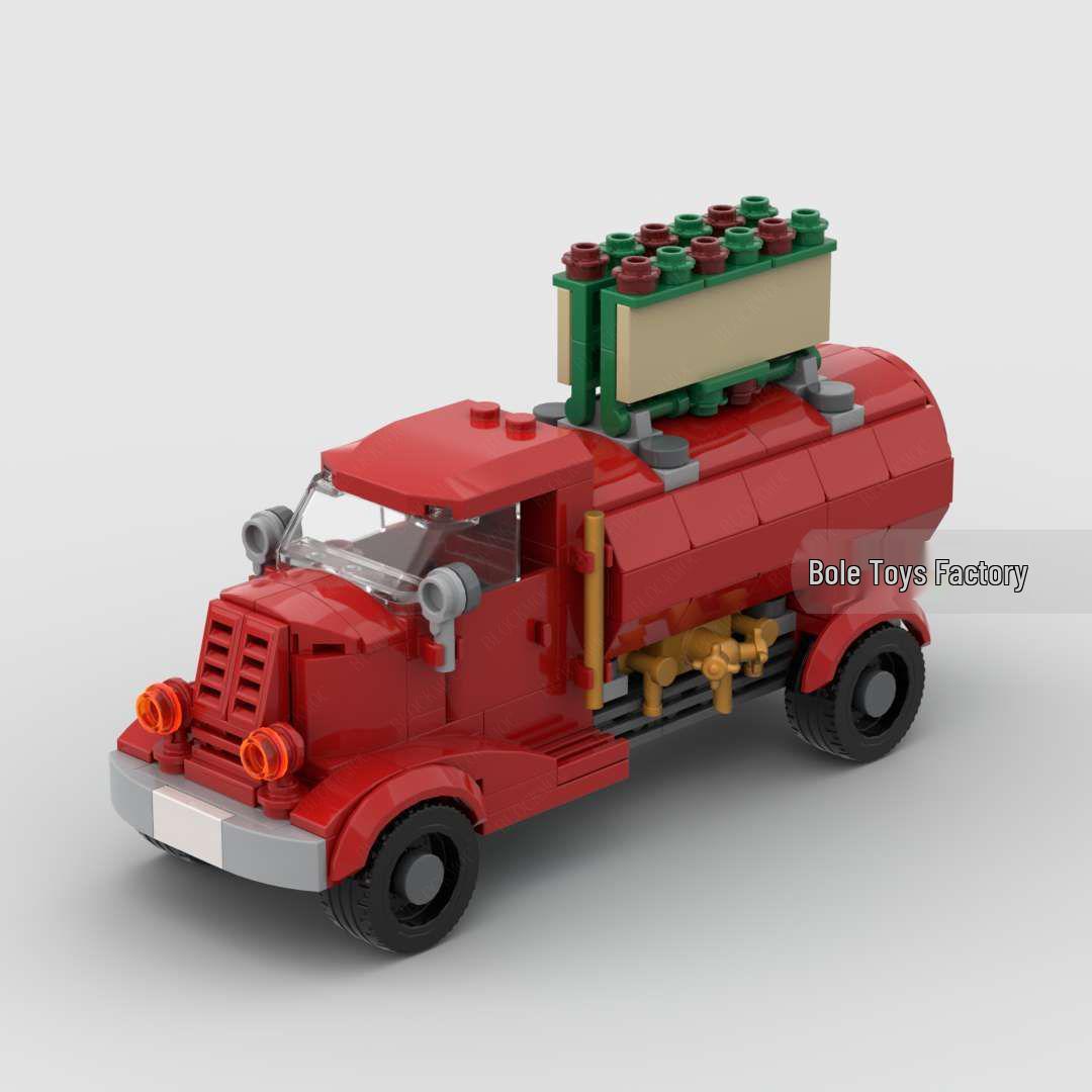 MOC Christmas Cocoa Truck Winter Village Building Blocks Toy