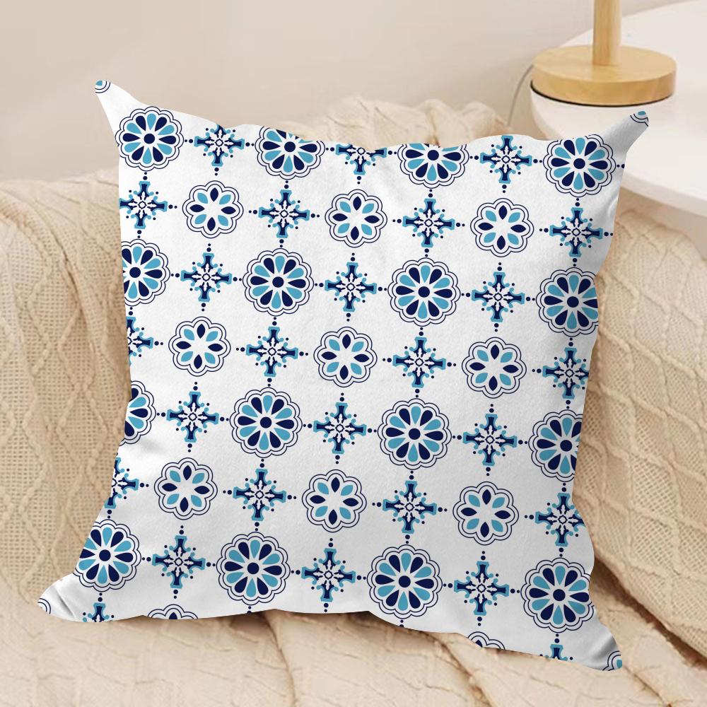Abstract Houndstooth Pattern Cushion Cover Pillowcase Ultra Soft Skin Friendly Fabric Cloud Like Comfort Concealed Zipper
