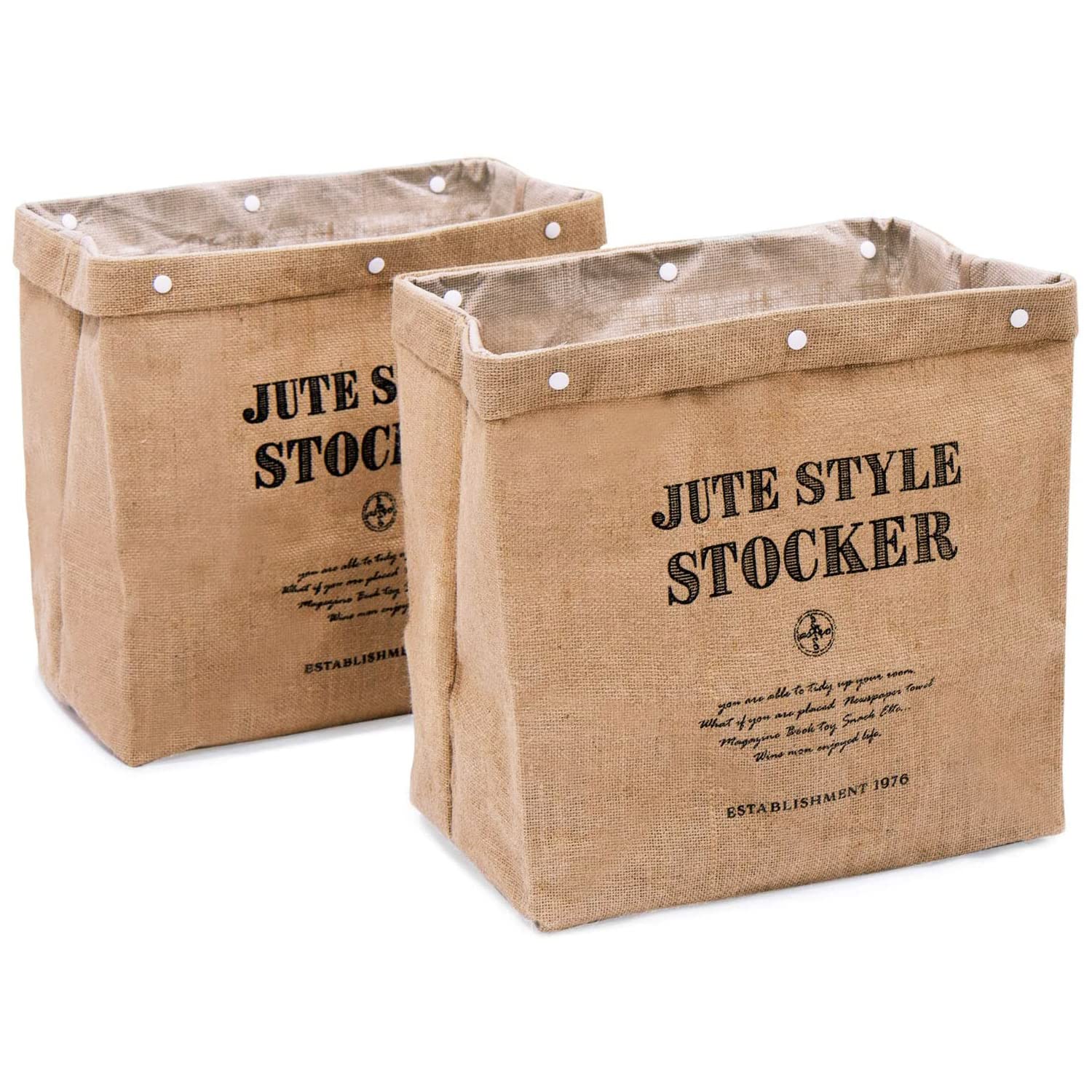 Чемодан для хранения Astro Astro 603-16, набор из 2 предметов, натуральный, джут, пенька, подставка для журналов, газета, пластиковая бутылка, контейнер для хранения, мусорное ведро, водоотталкивающая пропитка внутри