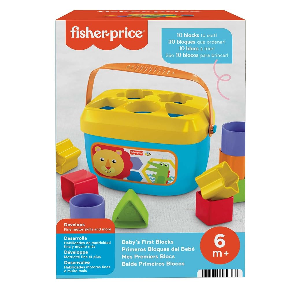 Fisher-Price Infant Rainforest First Blocks Set Educational Toy for Babies 6 Months+ FFC84