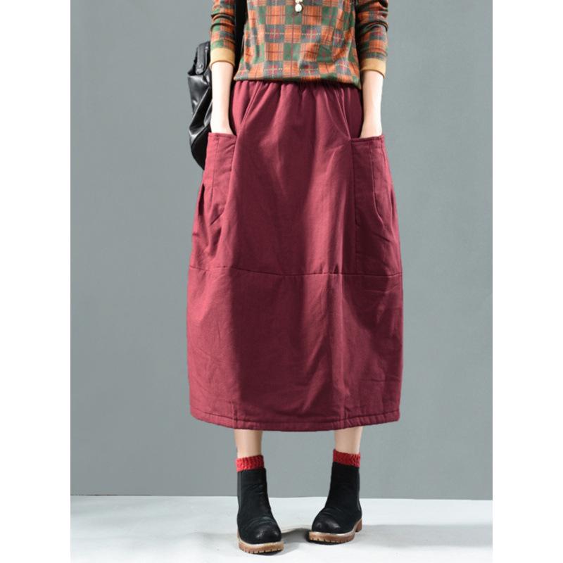 Retro Plus Size Mid-Length A-Line Skirt - Flattering, Versatile, and Artistic Design