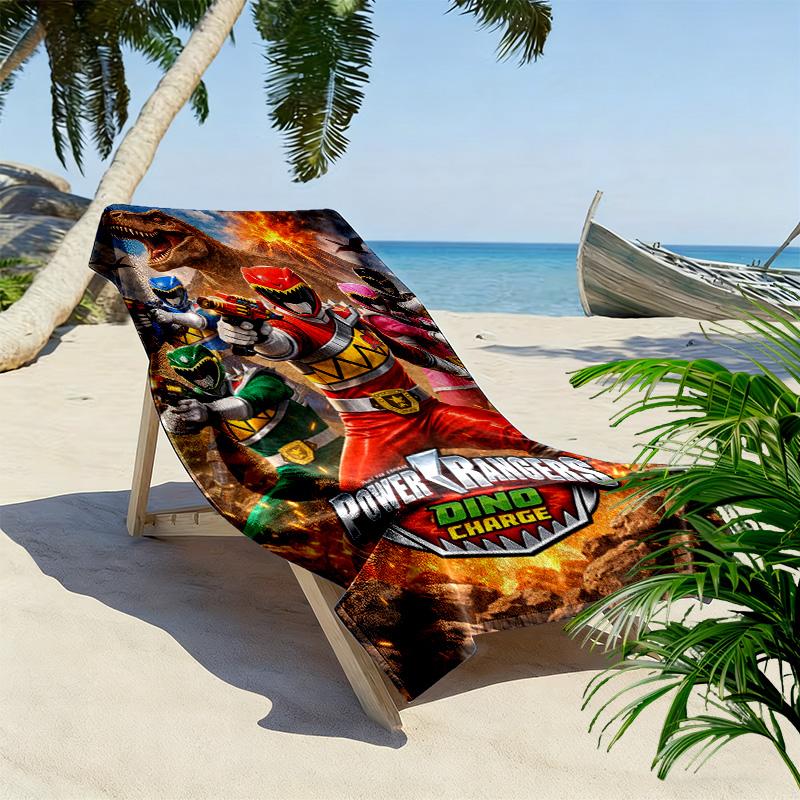 Power Rangers Print Beach Towel, Large Soft Quick Dry Towel for Beach Camping Swimming