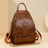 Soft Leather Backpack Women's Commuter Backpack Flip Multi-Functional Shoulder Bag