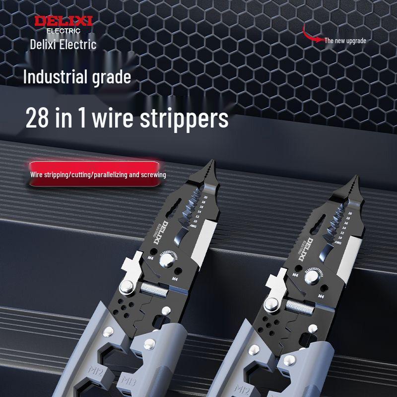 Delixi Electrician Multifunction Wire Strippers: Skinning, Crimping, Wrapping, Cutting Pliers