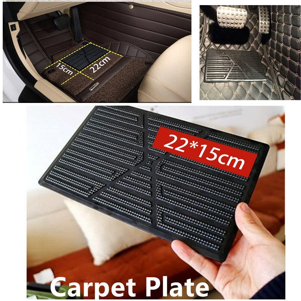 Plouluyt Universelle Auto-Fußmatte, Gepolsterte Fersenauflage, Teppich, Pedalabdeckungen, Rutschfest, Pedalmatten-25X16cm