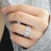 Huitan Simple and Elegant Wedding Rings for Women Silver Color Round Cubic Zirconia Eternity Engagement Band Fashion