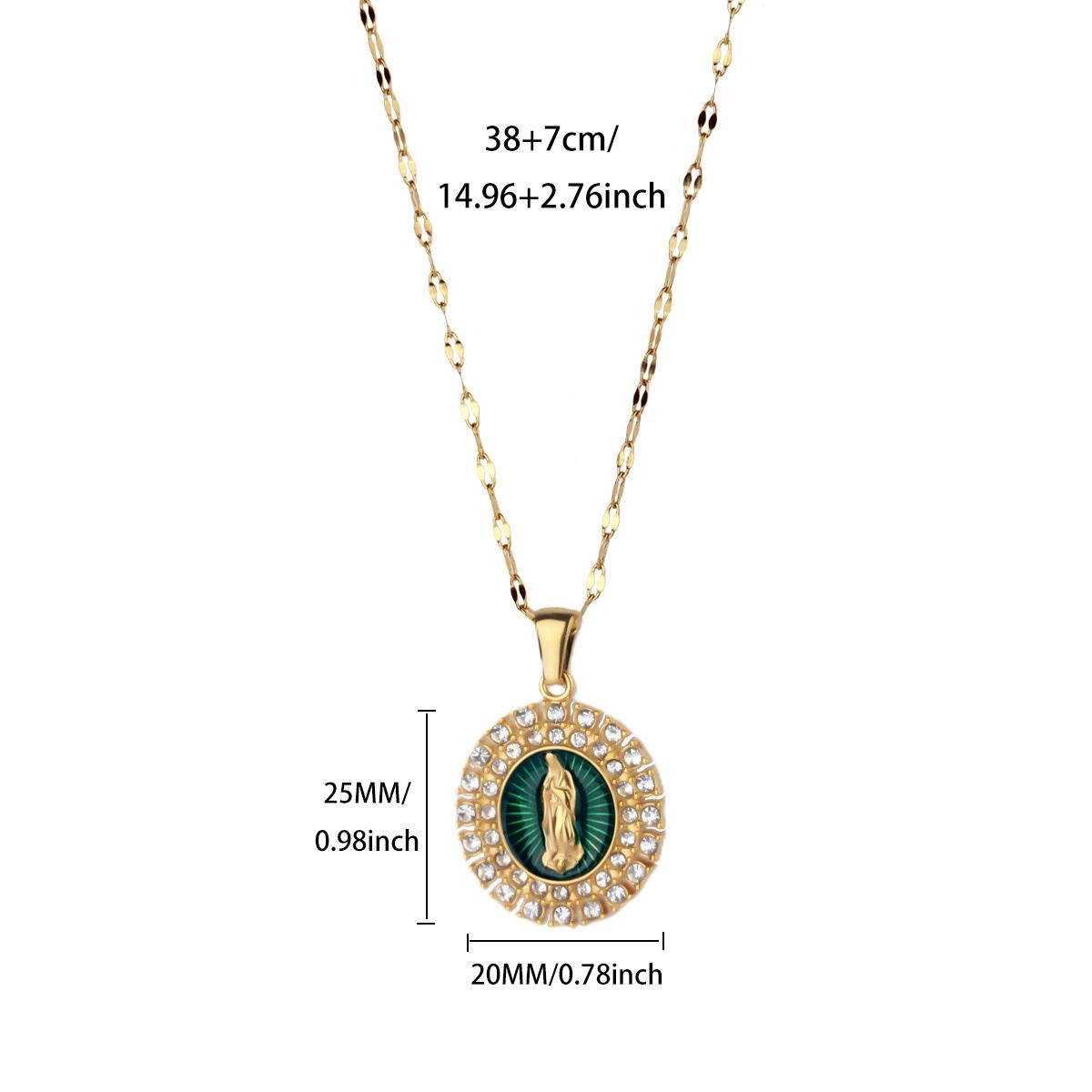 Virgin Mary Stainless Steel Necklaces for Women 18K Gold-plated Waterproof Choker Vintage Wedding Jewelry Religious Accessories