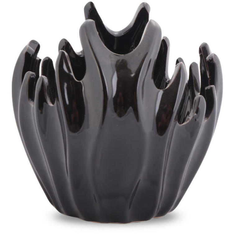 Black Coral-Shaped Decorative Bowl