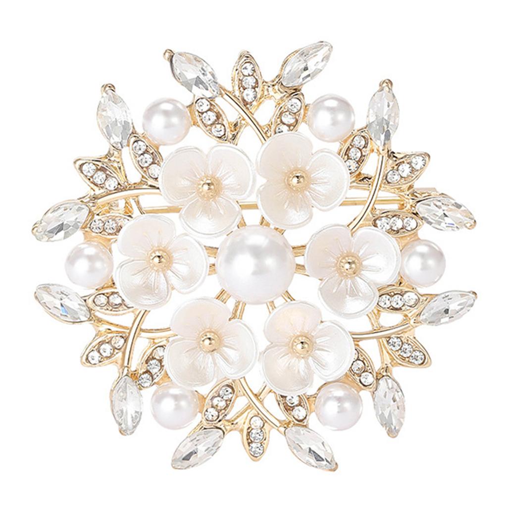 Elegant Pearls Flower Brooch Pin Adornment For Women Fashion Jewelry Accessory Perfect For Weddings And Parties