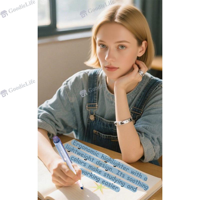 Morandi Pastel Highlighter Set Student Color Markers Large Capacity Eye Protection Fluorescent Pens