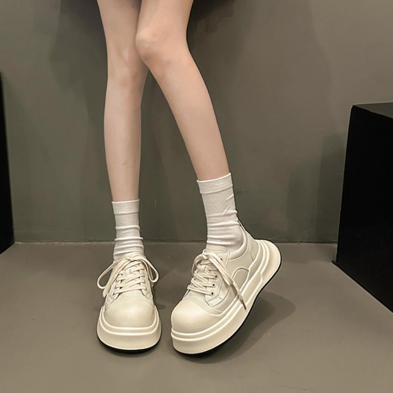 Fashionable Low-top Flat-soled Cross-strap New Casual Sports Shoes Spring/Autumn Thick-soled Comfortable Vulcanized Shoes