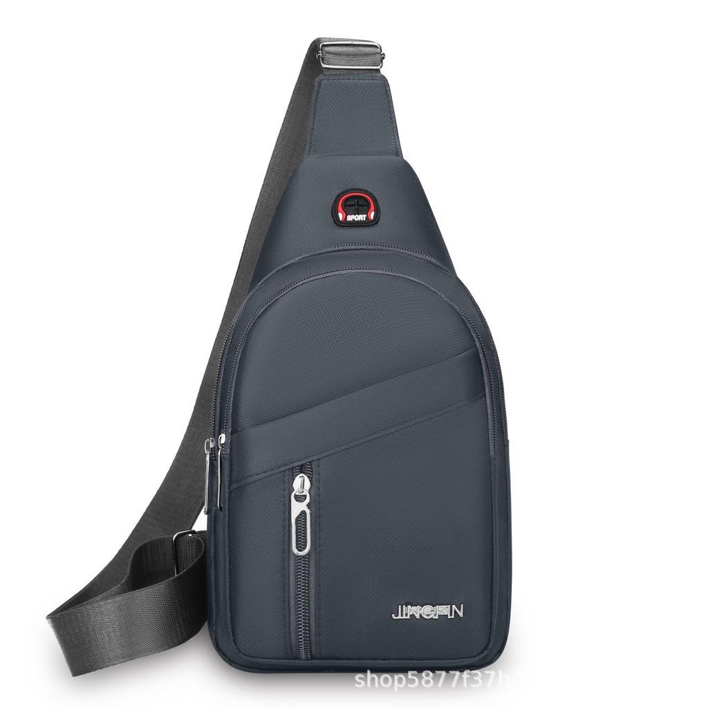 2025 Men's Waterproof Oxford Canvas Chest Bag: Korean Style Small Crossbody Shoulder Backpack