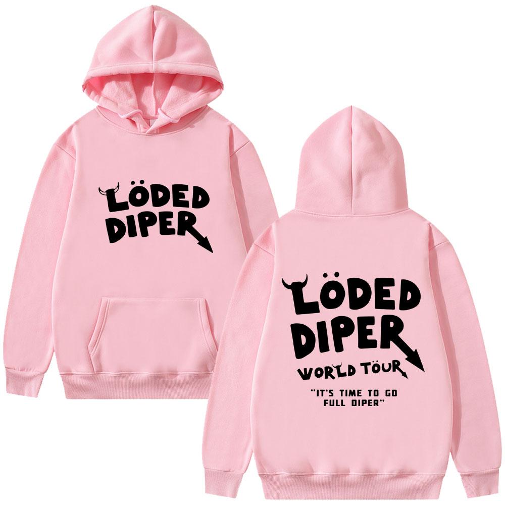 Loded Diper World Tour Hoodie Men Women Clothing Vintage Rock Oversized Streetwear Men's Casual Fleece Hoodies