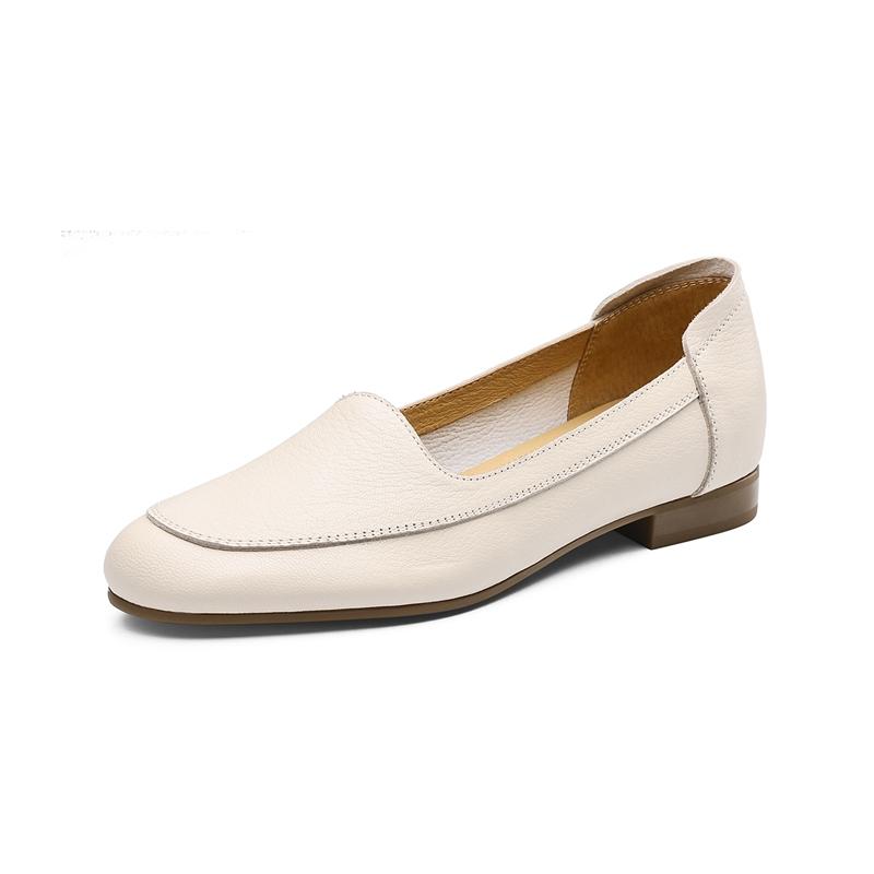 Fashion 2025 Autumn Hot Sale Slip-on Genuine Leather Women Shoes Pumps Square Toe Low-heel Soft Upper Pumps Office Ladies Dress Shoes