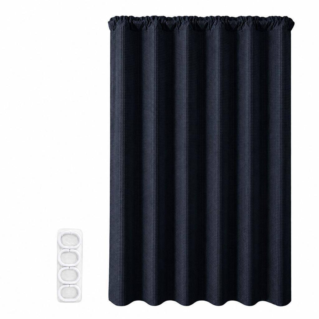 Shower Curtain with 12 Plastic Hooks, 180 cm, for Bathroom and Window